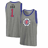 LA Clippers Fanatics Branded Greatest Dad Tri-Blend Tank Top - Heathered Gray